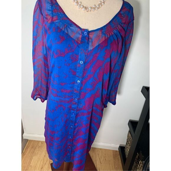 Express dress flowy size s pink and purple - Picture 5 of 5